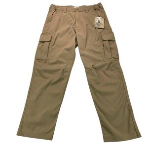 RailRiders LOA Mens Large Cargo Pants Khaki Bison Stretch Utility Outdoor